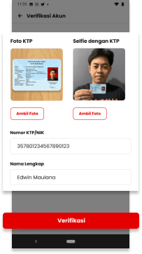 Isi data verifikasi akun AutoKirim