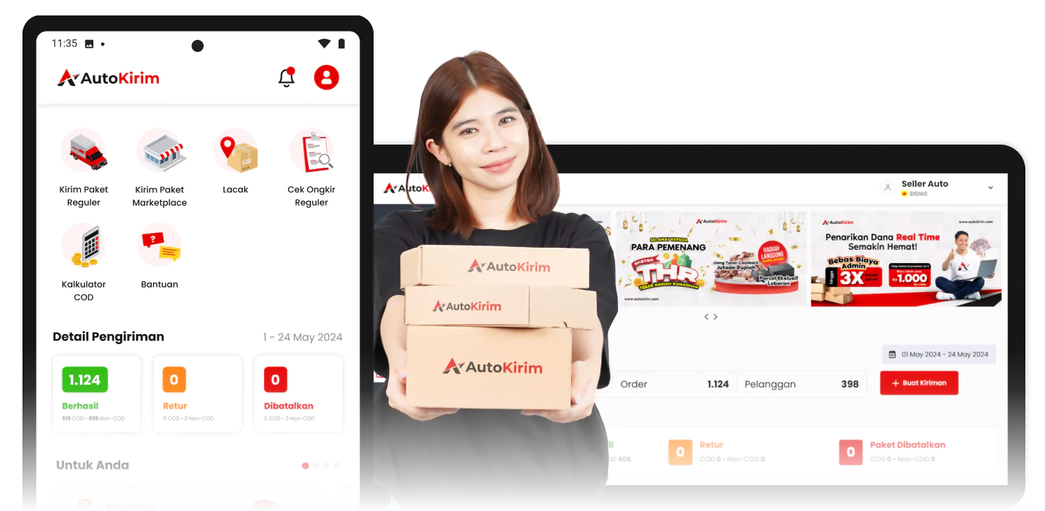 AutoKirim Kirim Paket Reguler COD Cashback